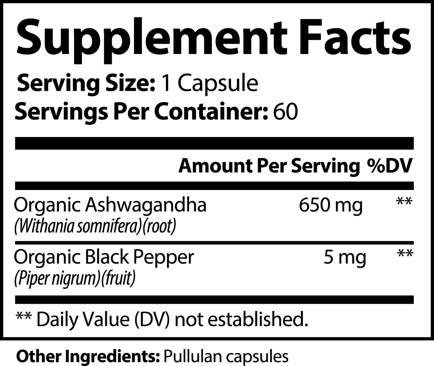 Ashwagandha & Black Pepper Capsules